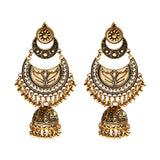 Ethnic Retro Geometric Turkish Jhumka Earrings For Women Indian Jewelry Flower Gold Color Bell Tassel Dangling Earrings