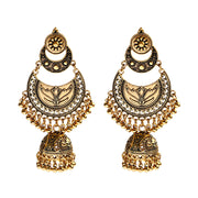 Ethnic Retro Geometric Turkish Jhumka Earrings For Women Indian Jewelry Flower Gold Color Bell Tassel Dangling Earrings