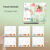 20Sheets Creative Watercolor Painting Book for Kids Fairy Tale Animal Flowers Gouache Graffiti Drawing Picture Children DIY Toys