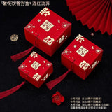50pcs Retro Red Chinese Style Candy Boxes Wedding Gifts for Guests Mariage Paper Chocolate Packaging Box Boite Gateau Mariage