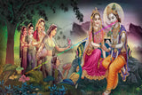 Indian God Radha Krishna Posters and Prints Canvas Painting Indian Artwork Wall Art Pictures for Living Room Home Decoration