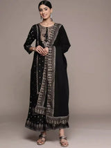 ભારતીય વસ્ત્રો મહિલા સેટ 3-પીસ કોટન પ્રિન્ટેડ સફેદ ભારતીય પરંપરાગત ડ્રેસ કોટન ડ્રેસ સુટ પાકિસ્તાની કપડાં