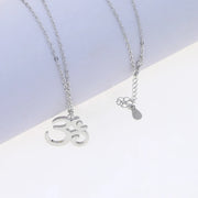 મહિલાઓ માટે વાસ્તવિક 925 સ્ટર્લિંગ સિલ્વર હાઇ પોલિશ ઇન્ડિયા સિમ્બોલ મોઆના ઓહ્મ ઓમ યોગા ચાર્મ નેકલેસ