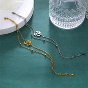 સ્કાયરિમ ભારતીય બૌદ્ધ ધર્મ યોગ ઓએમ એન્કલેટ મહિલા સ્ટેનલેસ સ્ટીલ ડબલ લેયર બીડ્સ ચેઇન એન્કલે બ્રેસલેટ તાવીજ ઉનાળાના એસેસરીઝ