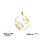 EUEAVAN 5pcs Unalome Lotus Flower Pendant Buddha Buddhism Om Yoga Charms Necklace Earrings Amulet Jewelry Making Supplies DIY