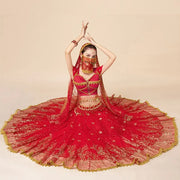 મહિલા ઉત્સવ હેલોવીન કોસ્પ્લે બેલી ડાન્સ ટોપ ડ્રેસ એડલ્ટ ઇન્ડિયન આરબ જાસ્મીન સાડી ફેન્ટસી રેવ બોલિવૂડ આઉટફિટ કોસ્ચ્યુમ સૂટ