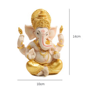 Resin Lucky Fortune Elephant God Statue Ganesha Figurine Indian Shiva God Sculpture Religious Ornaments Home Office Decortion