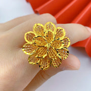XUHUANG Dubai Gold Color Rings For Women Wedding Africa Bride Indian Fashion Hawaiian Jewelry Party Gifts New Style