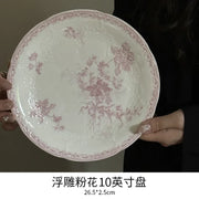 French High Leg Tray, Medieval Ceramic Fruit Pastry Dessert Plate, Dining Room Porch Atmosphere Decoration