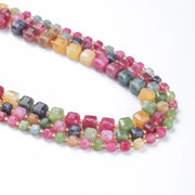 Natural Tourmaline Beads Faceted Square Stone Loose Bead for Diy Charms Bracelet Necklace Jewelry Making Crafts Accessories