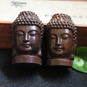 Creative Buddha Statue Wooden Sakyamuni Tathagata Figurine India Buddha Head Statue Crafts Decorative Ornament