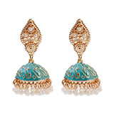 Ethnic Retro Geometric Turkish Jhumka Earrings For Women Indian Jewelry Flower Gold Color Bell Tassel Dangling Earrings