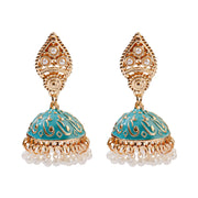 Ethnic Retro Geometric Turkish Jhumka Earrings For Women Indian Jewelry Flower Gold Color Bell Tassel Dangling Earrings