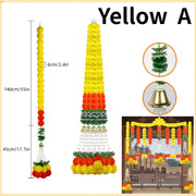 સજાવટ માટે ૫-૫૦ પીસીએસ મેરીગોલ્ડ ફૂલનો માળા કૃત્રિમ ફૂલો લગ્ન ભારતીય સજાવટ દિવાળી પૂજા ડે ઓફ ધ ડેડ મેક્સિકન ૧.૫ મી.