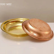 Buddhist Fruit Plate,Engraving Copper Hammer Altars Saucer,Brass Auspicious Tibetan Offering Buddha Plate,Buddhism Items,43cm