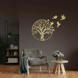 Metal Crafts Wall Art - Tree of Life for Outdoor Courtyard | Elegant Anniversary Gift and Home Decoration Logo