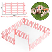Oenux Simulation Farm Fence Scene Toy Trees House Farmer Unicorn Animals Model Miniature Craft Home Decoration Cute Kids Gift
