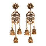 Retro Bollywood Oxidized Women Jhumka Indian Earrings Femmes 2020 Ethnic Gold Silver Color Afghan Bell Long Tassel Drop Earrings