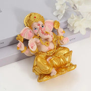 Ganesha Sitting Buddha Statue Decorative Collectible Handmade Craft Sculpture for Living Room Bedroom Home Bookshelf Office