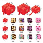 50pcs Retro Red Chinese Style Candy Boxes Wedding Gifts for Guests Mariage Paper Chocolate Packaging Box Boite Gateau Mariage