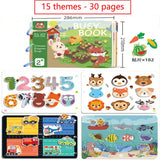 મોન્ટેસરી બેબી શાંત પુસ્તક રમકડાં પ્રારંભિક શિક્ષણ હૂક અને લૂપ સ્ટીકર સેન્સરી ગેમ પેરિશ 3-6 વર્ષનો મારો પહેલો વ્યસ્ત પુસ્તક શીખી રહ્યો છું