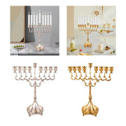 9 Branches Candle Holder Tabletop Candelabrum Candle Stands Hanukkah Menorah for Christmas Party Wedding Home Decor Gift