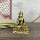 Tibetan Patron Saint Figurines Home Decoration Crafts Antique Four-armed Avalokitesvara Bidhisattva Statue Desk Ornaments