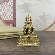 Tibetan Patron Saint Figurines Home Decoration Crafts Antique Four-armed Avalokitesvara Bidhisattva Statue Desk Ornaments