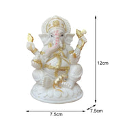 Ganesh Figurines Indian Buddha Sculpture Artwork Table Centerpiece Decor Hindu Elephant God Resin Statue for Car Office Garden