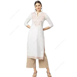 કુર્તા મહિલા ભારતીય રેયોન કુર્તી ટ્યુનિક ગોલ્ડ પ્રિન્ટ એથનિક ટોપ સ્પ્રિંગ સમર પાતળો લાંબો બ્લાઉઝ