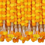 Long Strands Artificial Marigold Garland Pooja Diwali Fiesta Indian Décor Pooja Marigold Flowers Reusable 1.5m
