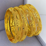 Luxury Dubai 24K Gold Color Bangles For Women Indian African Charm Bracelets Wedding Ethiopian Arabic Hand Jewelry Party Gifts