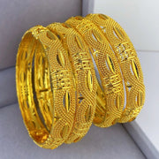 Luxury Dubai 24K Gold Color Bangles For Women Indian African Charm Bracelets Wedding Ethiopian Arabic Hand Jewelry Party Gifts