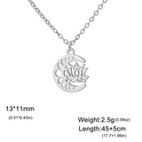 Vintage Goddess Crescent Phase Necklace Yoga OM Symbol Necklace Stainless Steel Love Palm Witch Knot Lotus π Symbol Jewelry