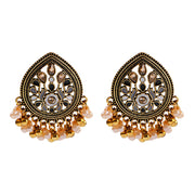 Ethnic Retro Geometric Turkish Jhumka Earrings For Women Indian Jewelry Flower Gold Color Bell Tassel Dangling Earrings