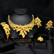 ANIID Fashion African Gold Plated Jewelry Sets For Women Gifts Ethiopian Indian Dubai Bridal Necklace And Earrings Set Wedding
