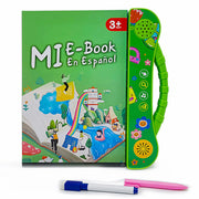 2-in-1 Spanish English Sound Board Book Interactive Talking Book Early Educational Reading Toy for Toddlers Boys Girls