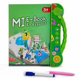 2-in-1 Spanish English Sound Board Book Interactive Talking Book Early Educational Reading Toy for Toddlers Boys Girls