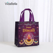 Vibrant Indian Diwali Gift Tote Bags, Reusable non woven,  for festive supplies, packing goodies, candy toys, 12/30pcs