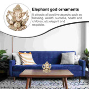 1 pc Elephant God Statue Resin Ganesha Statue Indian Ganesha Sculpture Home Desktop Decoration Hand Crafted Religious Sculpture