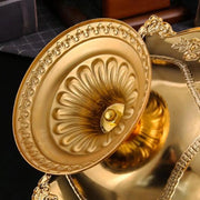 રેસ્ટોરન્ટ બેડસાઇડ ટેબલ હોમ ઓફિસ માટે ફ્રૂટ પ્લેટ ફૂડ ટ્રે મલ્ટીયુઝ પાર્ટી ડેઝર્ટ કેક પ્લેટ ડેસ્કટોપ સર્વિંગ ટ્રે (ગોલ્ડ)