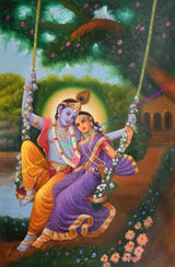 Indian God Radha Krishna Posters and Prints Canvas Painting Indian Artwork Wall Art Pictures for Living Room Home Decoration
