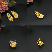 ANIID Fashion African Gold Plated Jewelry Sets For Women Gifts Ethiopian Indian Dubai Bridal Necklace And Earrings Set Wedding
