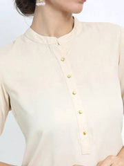 ભારતીય મહિલાઓના કપડાં નવી પ્રોડક્ટ અનોખી એથનિક સ્ટાઇલ સોલિડ કલર સ્ટેન્ડ કોલર મિડ-લેન્થ સ્પ્રિંગ સમર પોલિએસ્ટર ફાઇબર