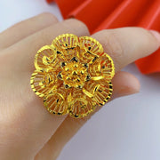 XUHUANG Dubai Gold Color Rings For Women Wedding Africa Bride Indian Fashion Hawaiian Jewelry Party Gifts New Style