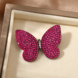 Blue Butterfly Brooches Crystal Rhinestones Metal Pins Flying Insect Brooch for Women Clothing Jewelry Gifts