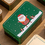 Rectangle Christmas Tinplate Box Empty Cookie Candy Box Santa Claus Gift Boxes Jewelry Storage Can Holiday Wedding Party Decor