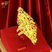 XUHUANG Dubai Gold Color Rings For Women Wedding Africa Bride Indian Fashion Hawaiian Jewelry Party Gifts New Style