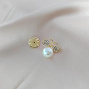 Fashion Pearl Maple Leaf Rhinestone Brooches For Women Elegant Metal Fixed Clothing Pins Daily Jewelry Accessories