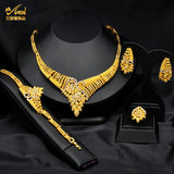 ANIID Fashion African Gold Plated Jewelry Sets For Women Gifts Ethiopian Indian Dubai Bridal Necklace And Earrings Set Wedding